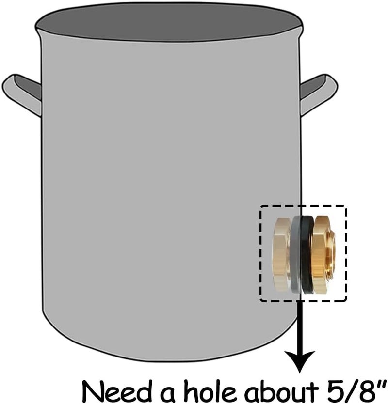 Uenede 1/8" NPT Female Brass Bulkhead Coupler 5/8" Outer Diameter Water Tank Connector Thru-bulk Coupling Pipe Fitting (Pack of 2) - Image 4